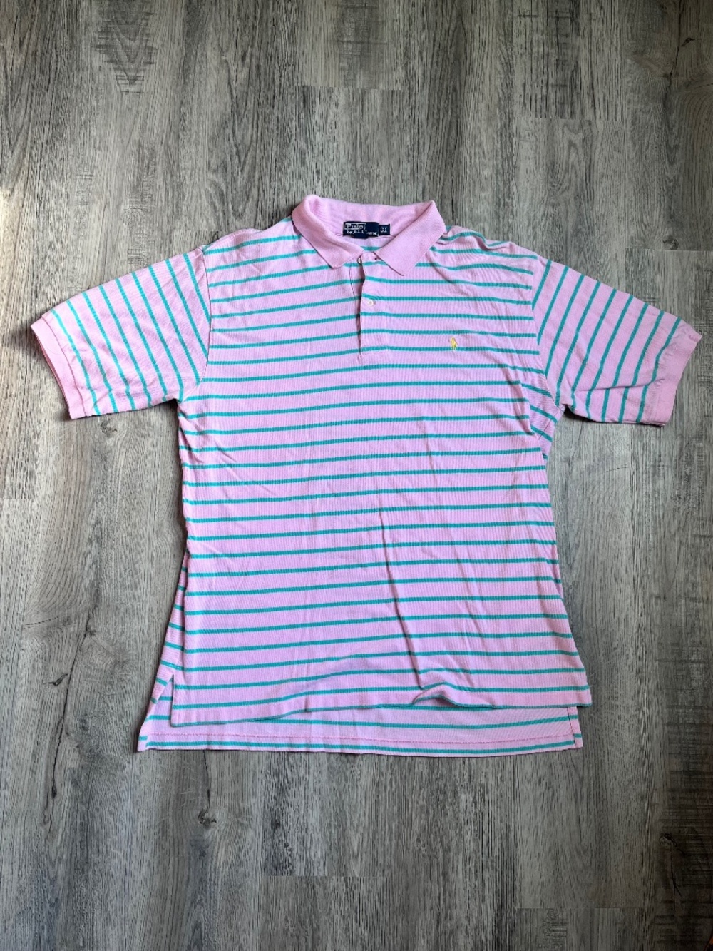 Ralph Lauren Men's Polo Knit Short Sleeve Pink Stripe Logo Shirt XLT XL TALL